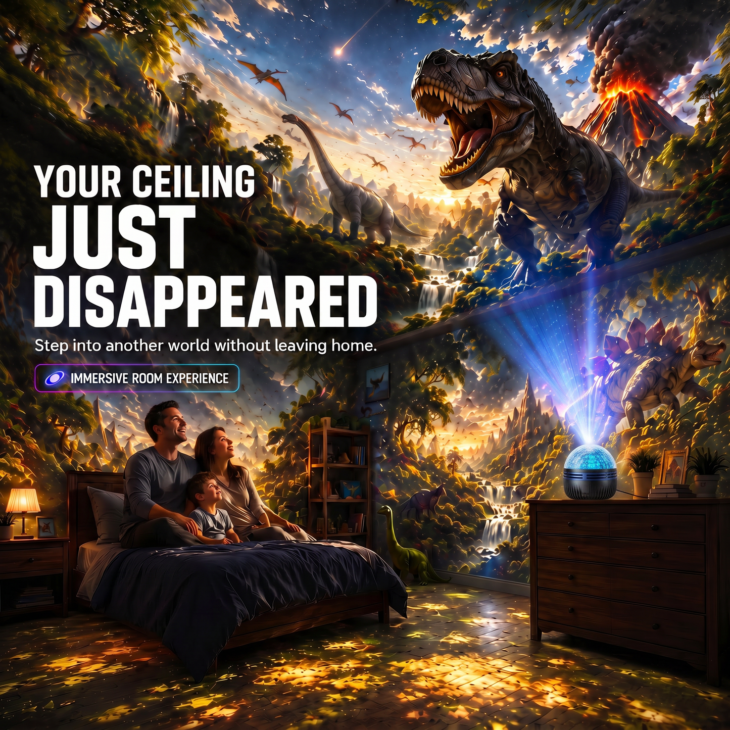 🦖🎁360° chytrý holografický projektor hvězdné oblohy (HD Smart Dynamic 5D)
