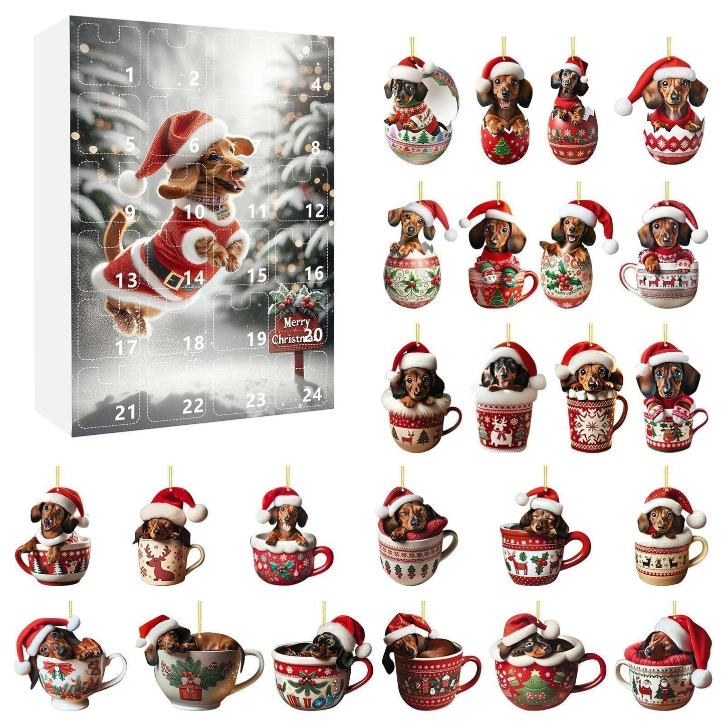 🎅Adventní kalendář pro vánoční jezevčíky 2025🎁