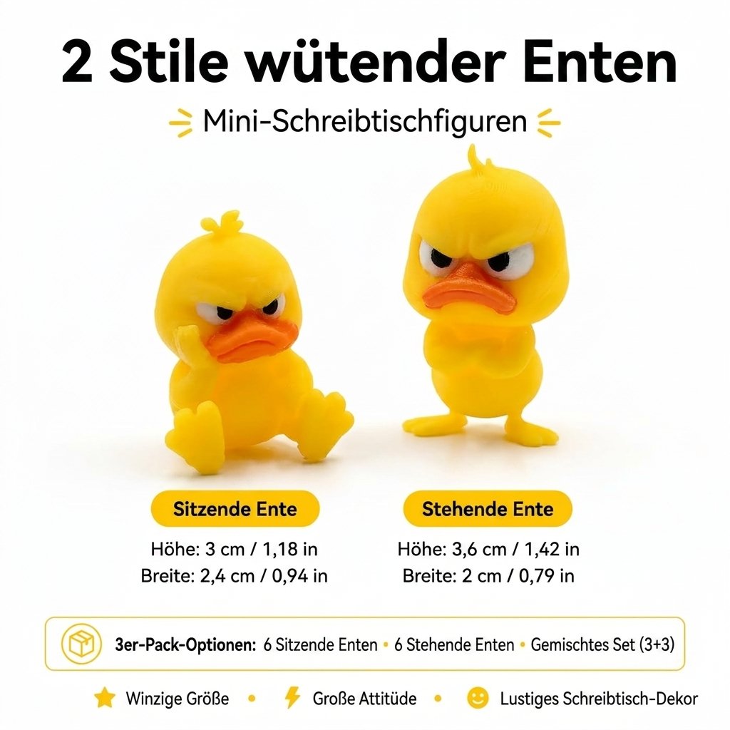 😠 Figurka rozzlobené kachny na stůl – Dodajte svému stolu drzý nádech! 🐥