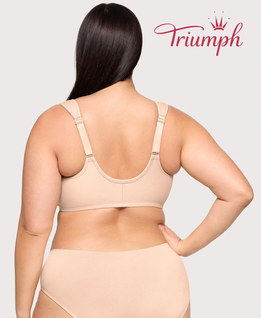 Triumph - (3 kusy) Bavlněná podprsenka s vyšívanou krajkou, zapínání vpředu