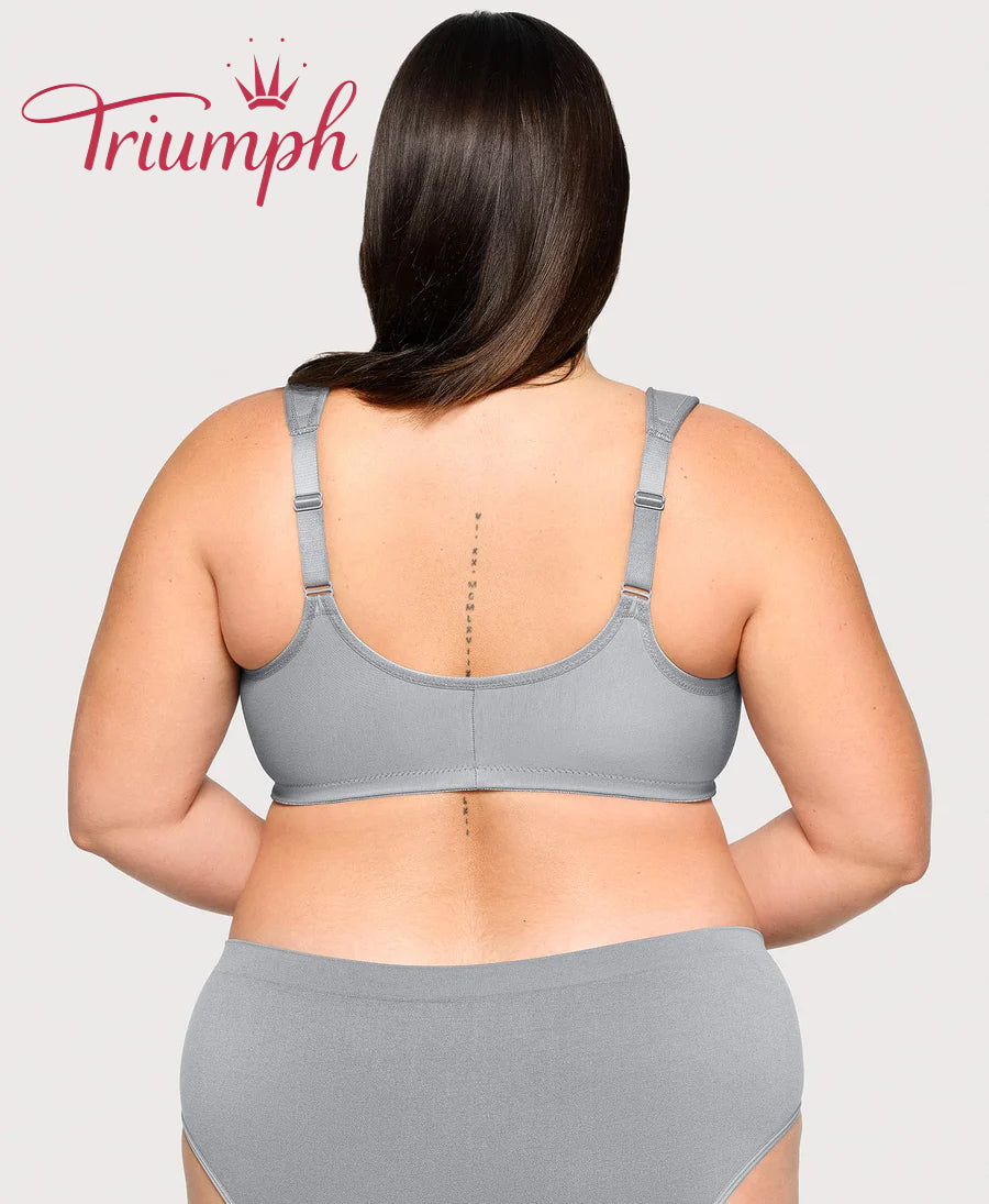 Triumph - (3 kusy) Bavlněná podprsenka s vyšívanou krajkou, zapínání vpředu