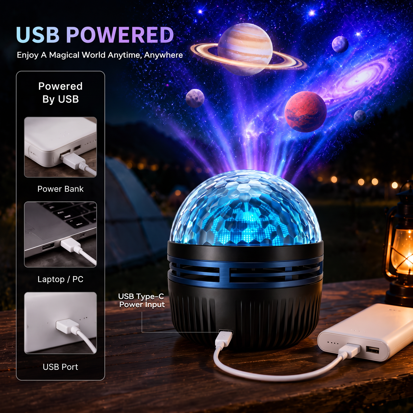 🦖🎁360° chytrý holografický projektor hvězdné oblohy (HD Smart Dynamic 5D)
