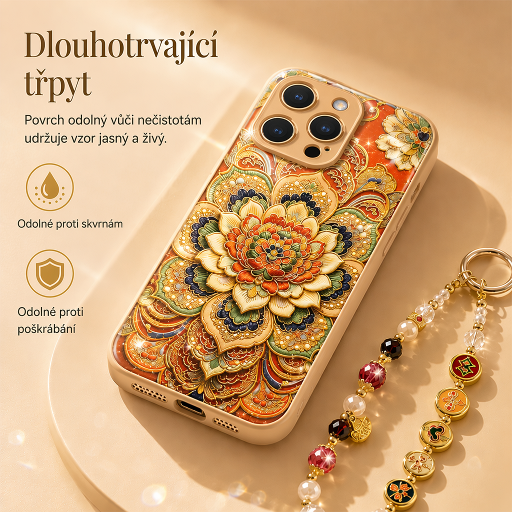 Ozdobte svůj telefon uměním Dunhuang – luxusní pouzdro na telefon s motivem lotosu a třpytivým povrchem. Na dobírku! 🌸