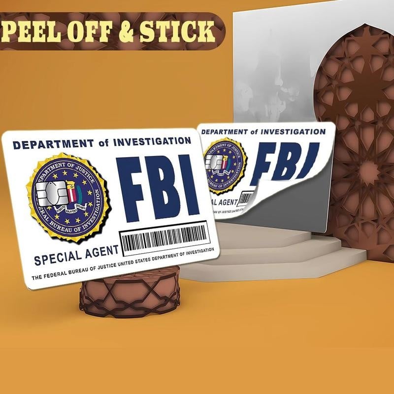 🔥Balíček skinů pro kartu tajného agenta: Designy FBI/ICE • Cosplay a dárkové samolepky