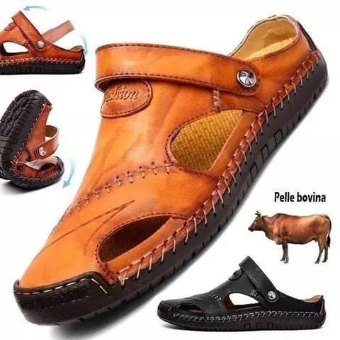 Pánské prodyšné outdoorové sandály z měkké kůže ve velké velikosti👨