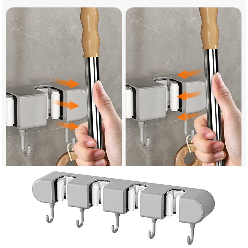 🎁Malí pomocníci do rodiny✨Multifunkční držák mopu s háčkem