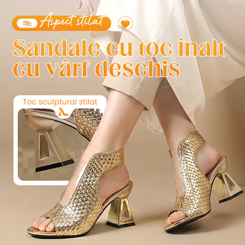 🏖️👠Elegantní dámské sandály na vysokém podpatku s otevřenou špičkou – Štíhlé nohy, pohodlná chůze 👡