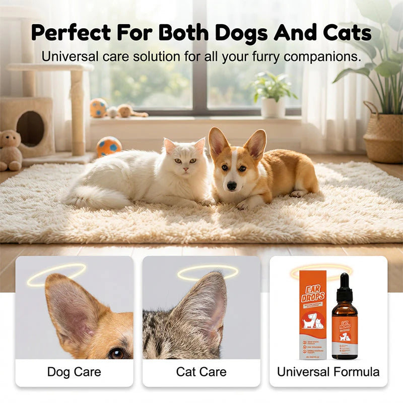 🐶🐱Přírodní kapky pro psy a kočky k úlevě od svědění a hromadění ušního mazu🌿