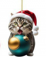 🎄10 kusů 😻Kočičí ozdoby na vánoční stromeček✨ Závěsné kočičí ozdoby