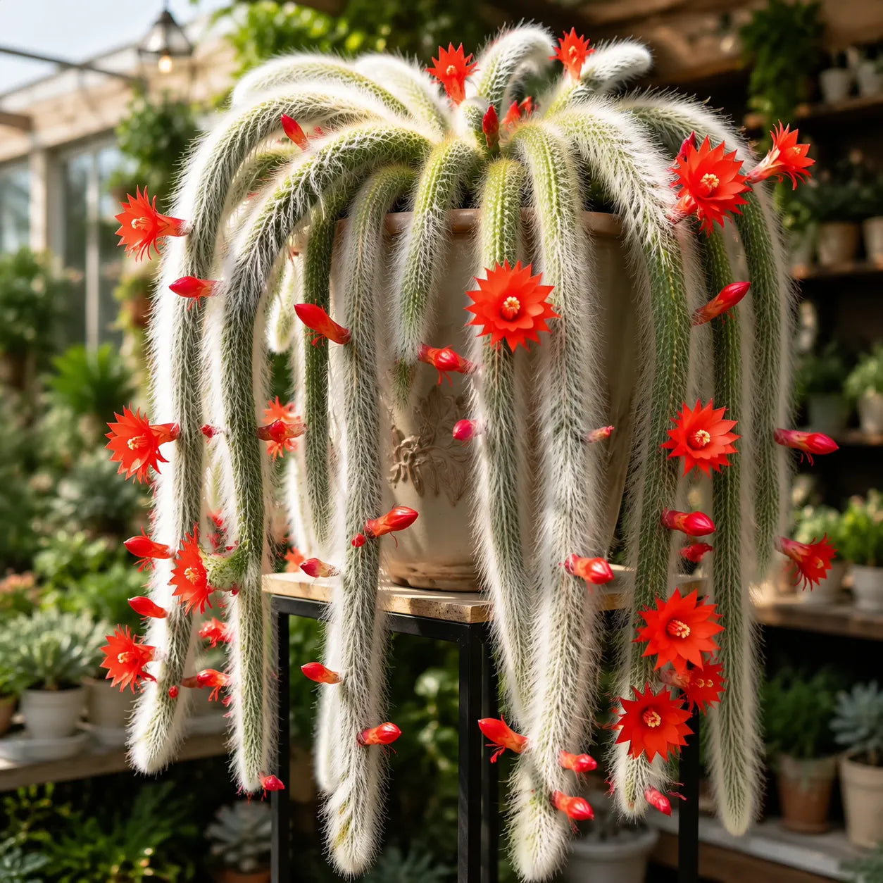 🌵Vzácný kaktus opičí ocas - živoucí vodopád hebké, nadýchané krásy
