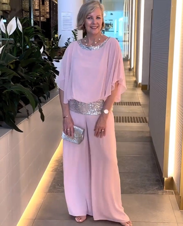 Elegantní dvoudílná sada Colorblock s flitry