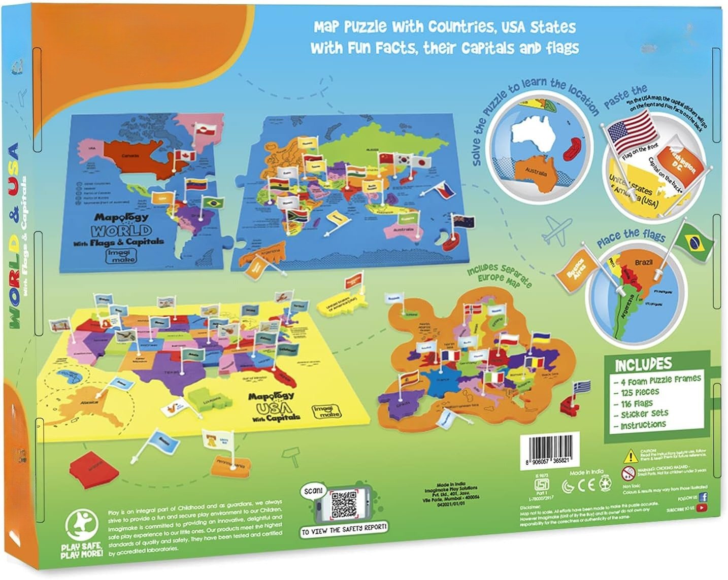 🔥🌍 Sada puzzle s mapou světa a mapou USA