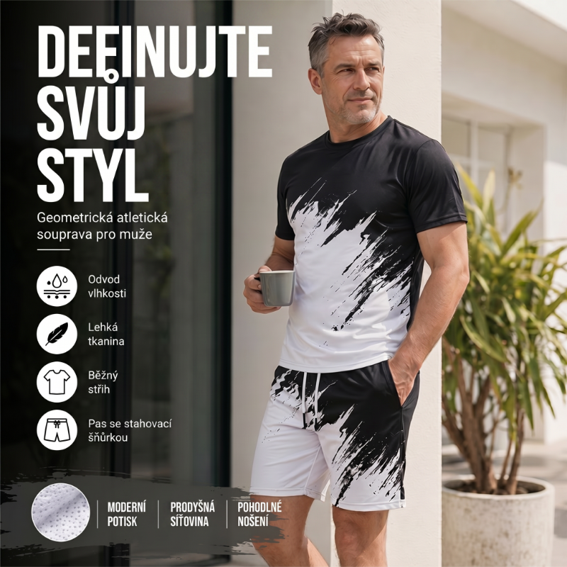 Vynikněte v dynamickém 3D potisku – pánský letní dynamický potištěný set. Na dobírku! 🔥