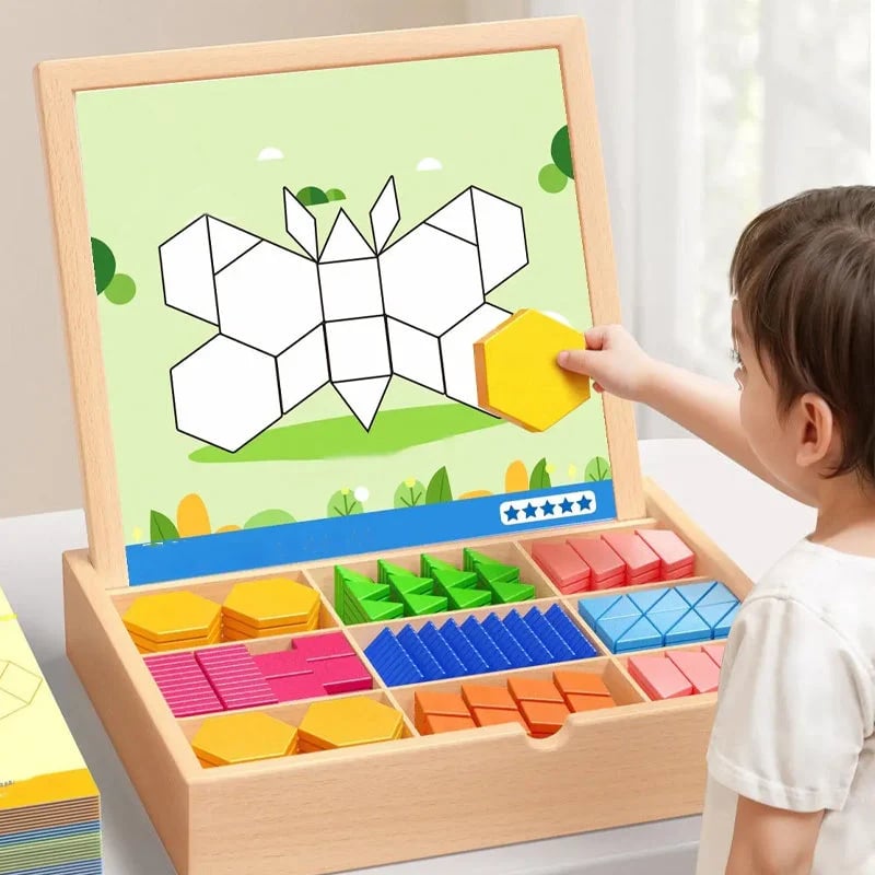 🎁Předvánoční výprodej 50% SLEVA🔥Sada dřevěných magnetických puzzle s motivem🧩