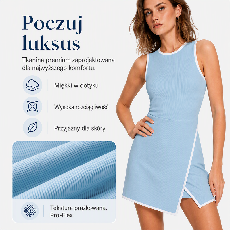 🎾 Dámské sportovní tenisové šaty - lehké, vzdušné a zeštíhlující