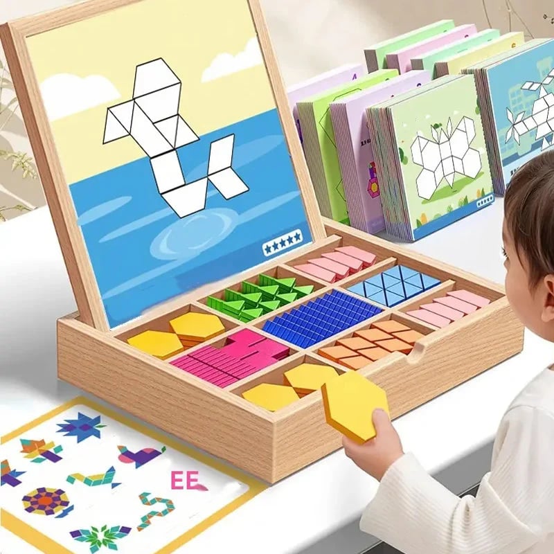 🎁Předvánoční výprodej 50% SLEVA🔥Sada dřevěných magnetických puzzle s motivem🧩