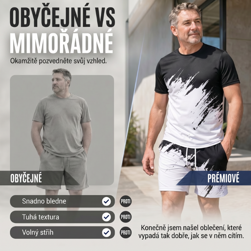 Vynikněte v dynamickém 3D potisku – pánský letní dynamický potištěný set. Na dobírku! 🔥