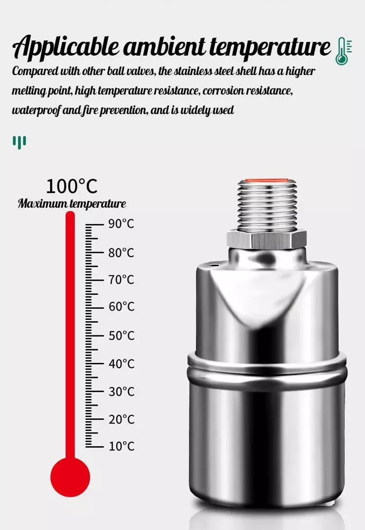 🌊Plovákový ventil pro regulaci hladiny vody z nerezové oceli 304
