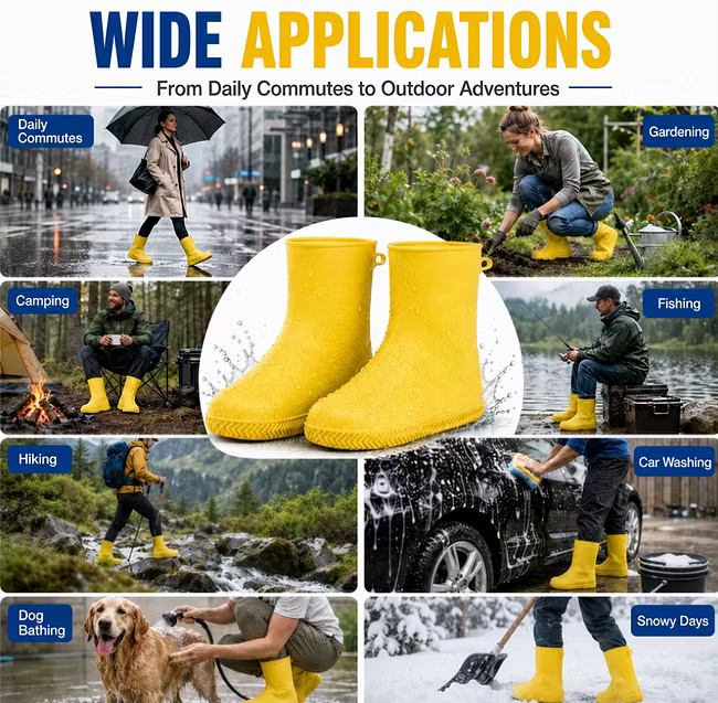 Už žádné promočené boty! Odolné holínky – protiskluzové, skládací a snadno skladné 🌧️