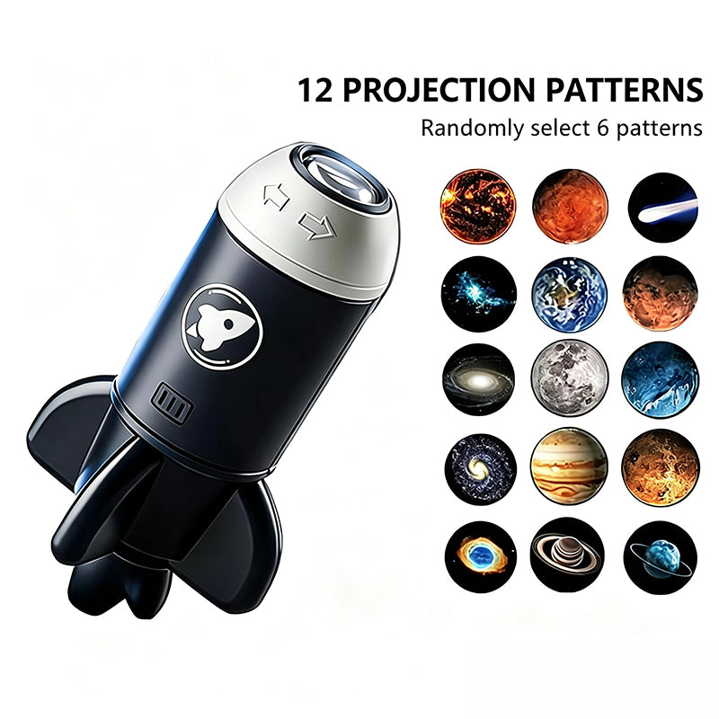 Chytrý projektor, rotace o 360°. Vhodný do auta, interiéru a jakéhokoli místa s vhodnou atmosférou.