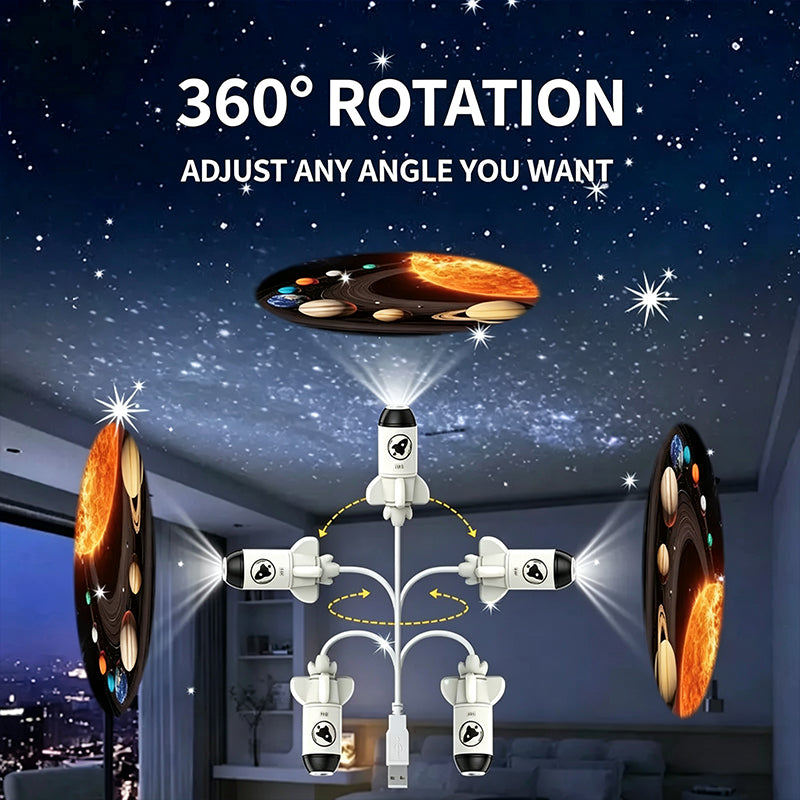 Chytrý projektor, rotace o 360°. Vhodný do auta, interiéru a jakéhokoli místa s vhodnou atmosférou.
