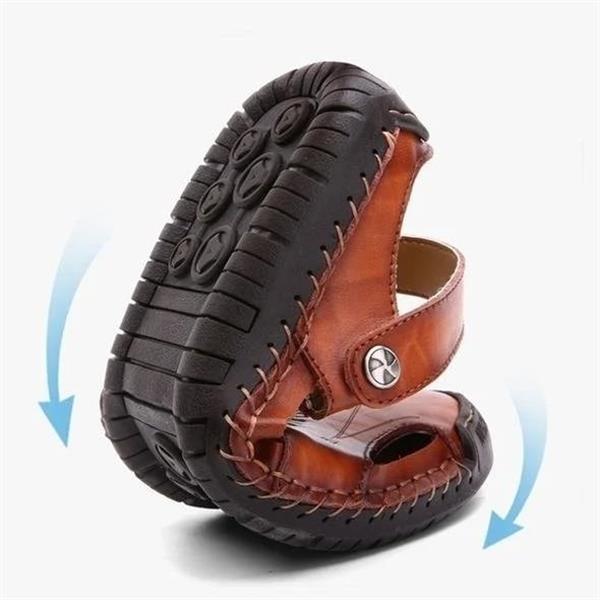 Pánské prodyšné outdoorové sandály z měkké kůže ve velké velikosti👨