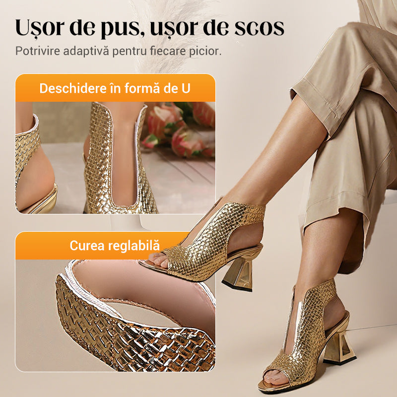 🏖️👠Elegantní dámské sandály na vysokém podpatku s otevřenou špičkou – Štíhlé nohy, pohodlná chůze 👡