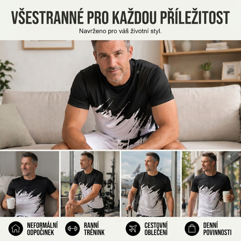 Vynikněte v dynamickém 3D potisku – pánský letní dynamický potištěný set. Na dobírku! 🔥