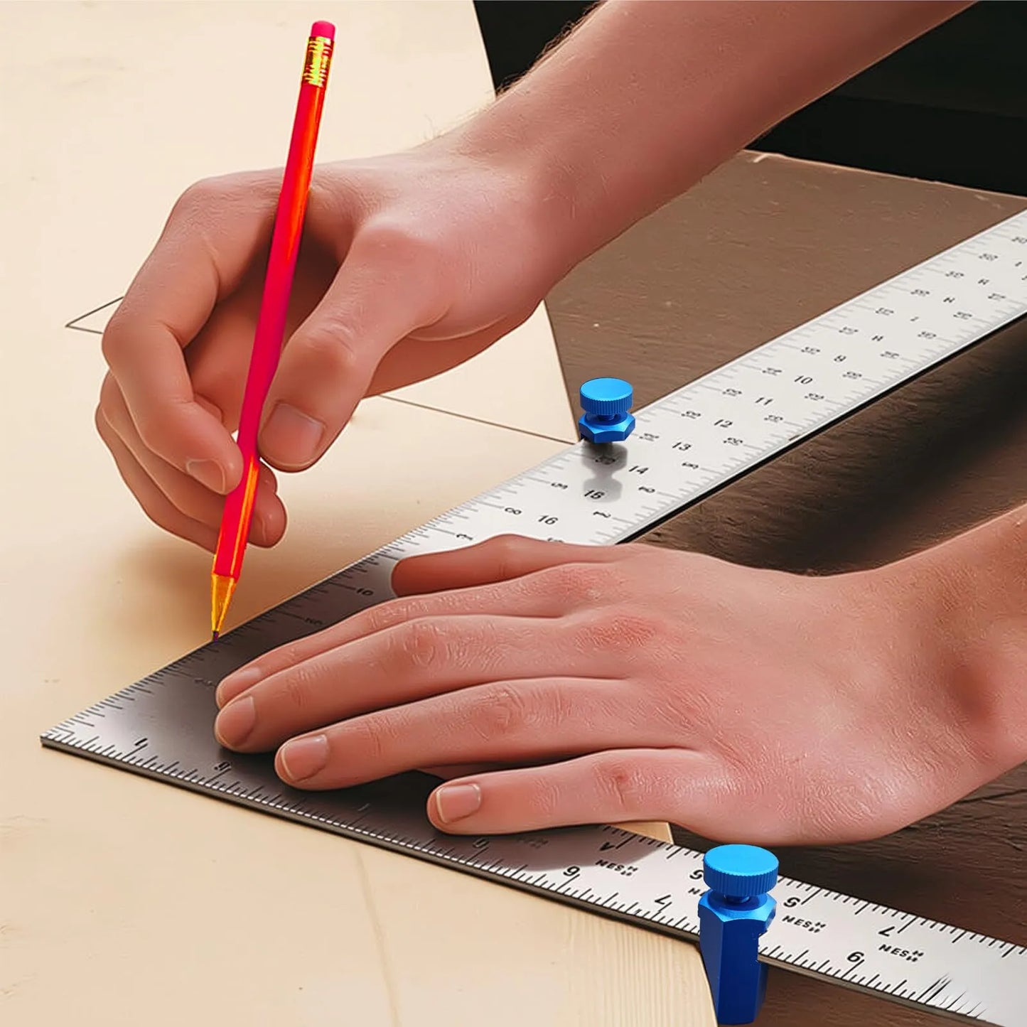 📐🔩Vysoké schodišťové zábrany pro rámování čtverců – šestihranný stabilní zámek s držákem a hákem pro tesařské práce a kotoučovou pilu