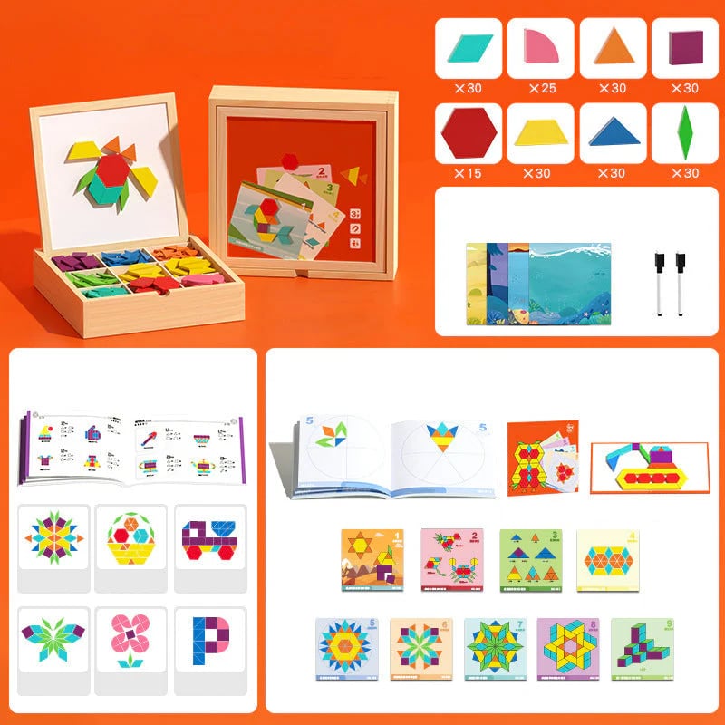 🎁Předvánoční výprodej 50% SLEVA🔥Sada dřevěných magnetických puzzle s motivem🧩