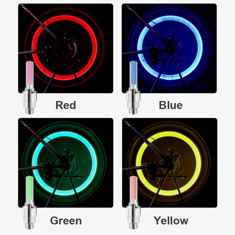🌈 💡 Voděodolná LED světla na kola 【✨ 1+3 zdarma】