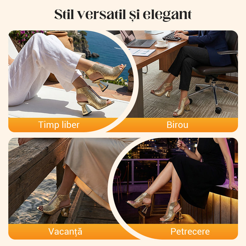 🏖️👠Elegantní dámské sandály na vysokém podpatku s otevřenou špičkou – Štíhlé nohy, pohodlná chůze 👡