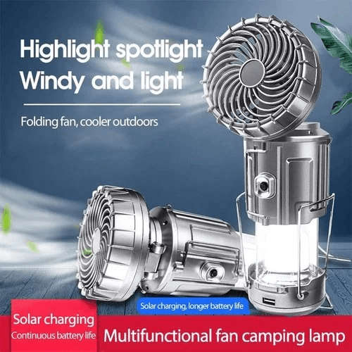 🔥2025 Horký výprodej🔥🌿Přenosná LED kempingová lampa s ventilátorem