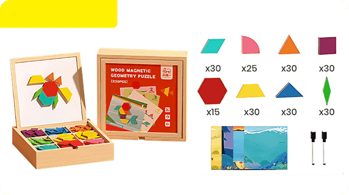 🎁Předvánoční výprodej 50% SLEVA🔥Sada dřevěných magnetických puzzle s motivem🧩
