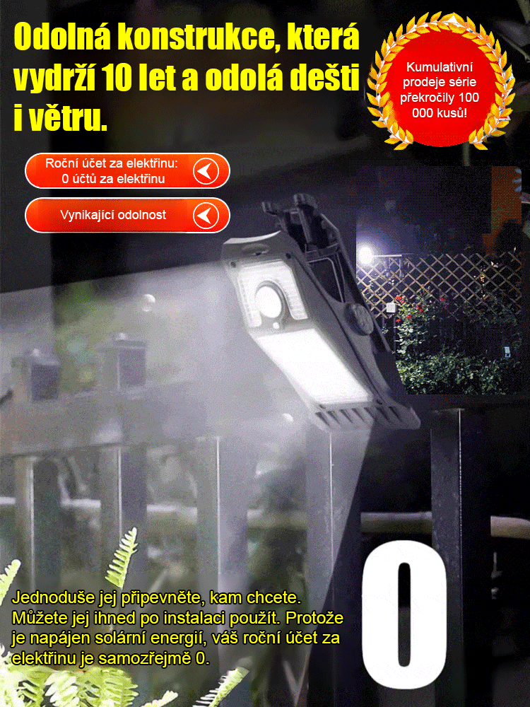 Inteligentní solární svítidlo s klipsem