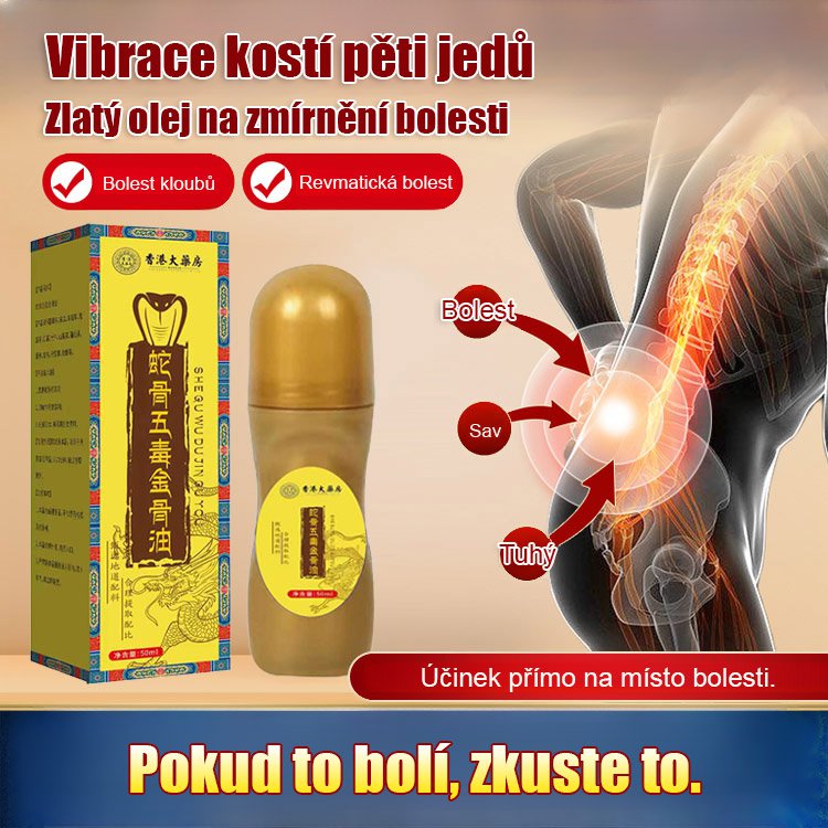 Hadí kost pět jedů zlatý kostní olej