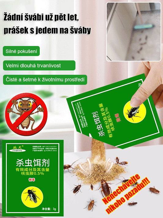 [Žádní švábi do pěti let] Čištění návnad s práškovým lepidlem na zabíjení švábů