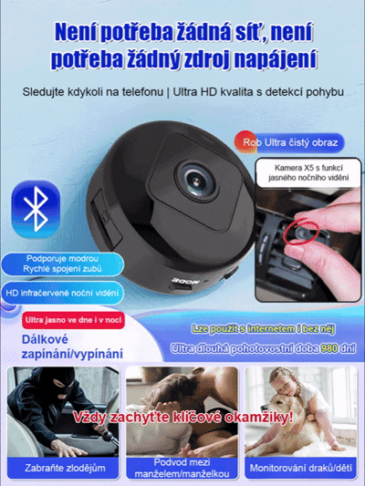 【HFH-Ultra dlouhá výdrž】Bezdrátová kamera bez nutnosti napájení