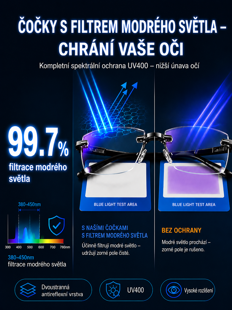 Ultra lehké diamantové bezerámové brýle