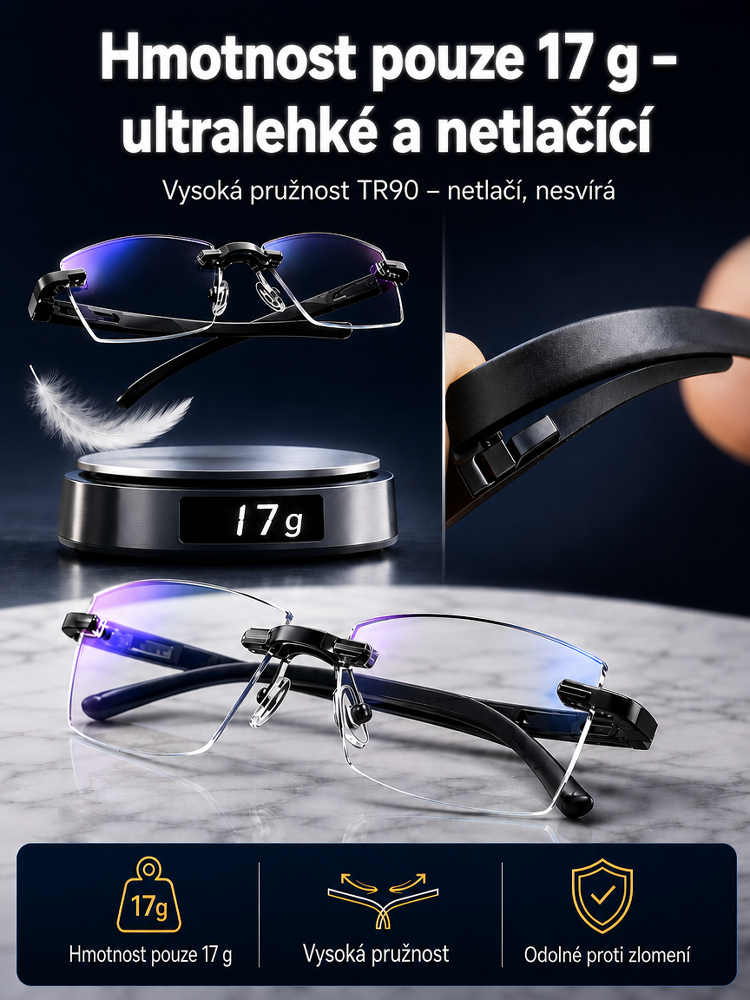Ultra lehké diamantové bezerámové brýle