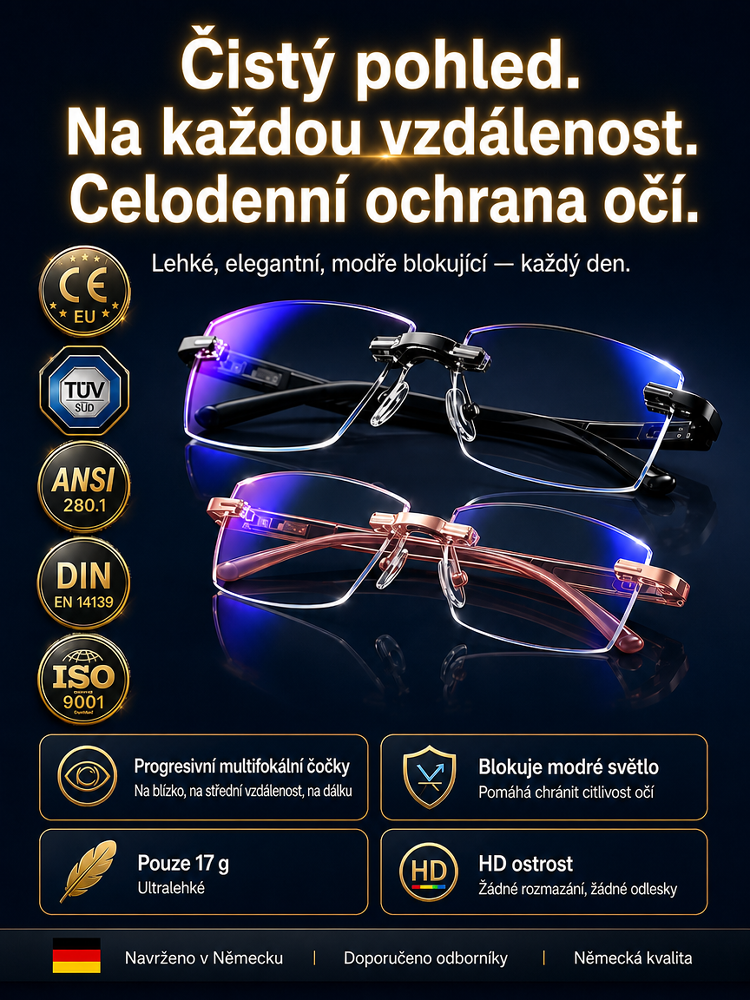 Ultra lehké diamantové bezerámové brýle