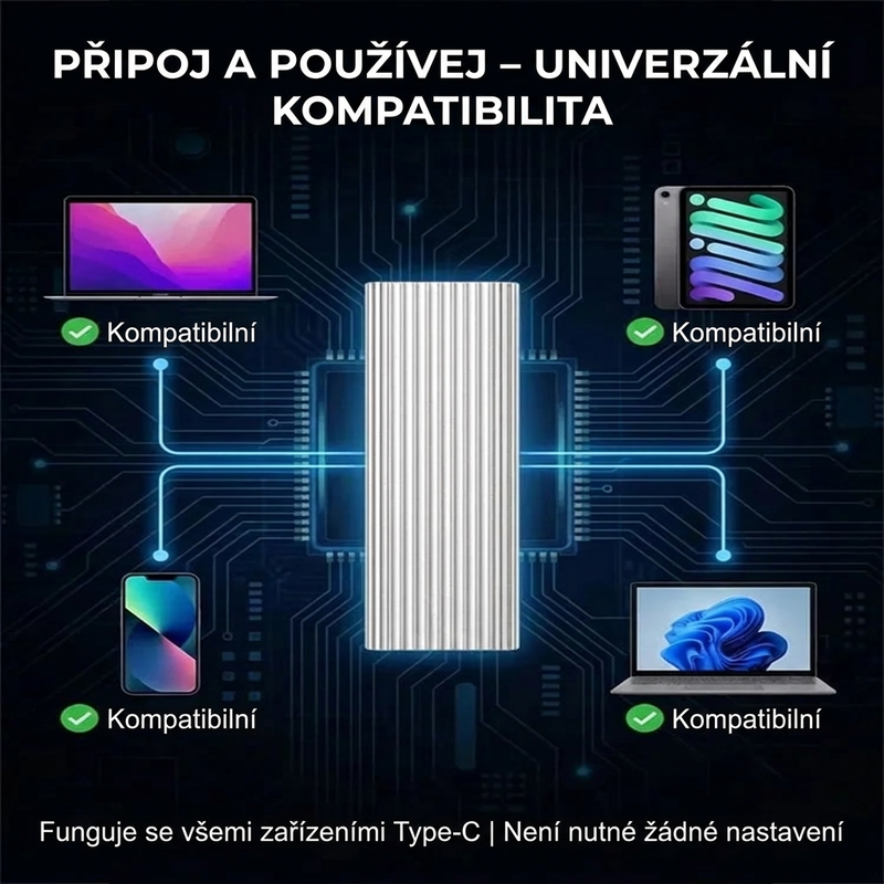 ⚡ Vysokorychlostní přenosný externí SSD disk – Kompaktní, rychlý, praktický ✨