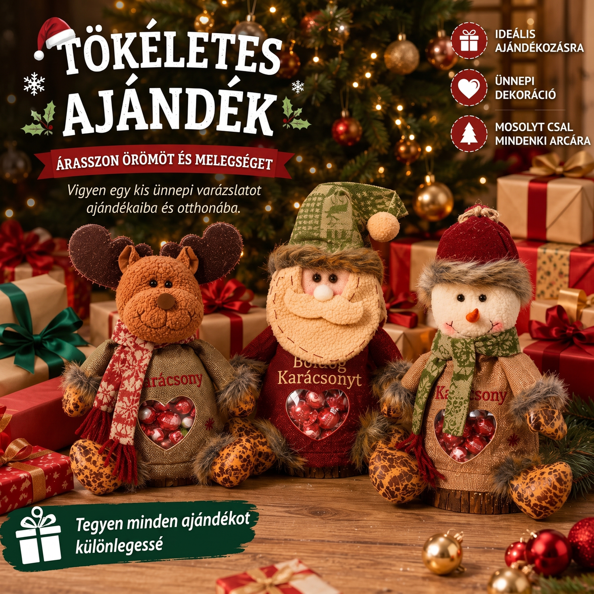 🎄🎁 SLEVA 49 % poslední den! Vánoční dárkové tašky na zip – sváteční balení 🎅✨