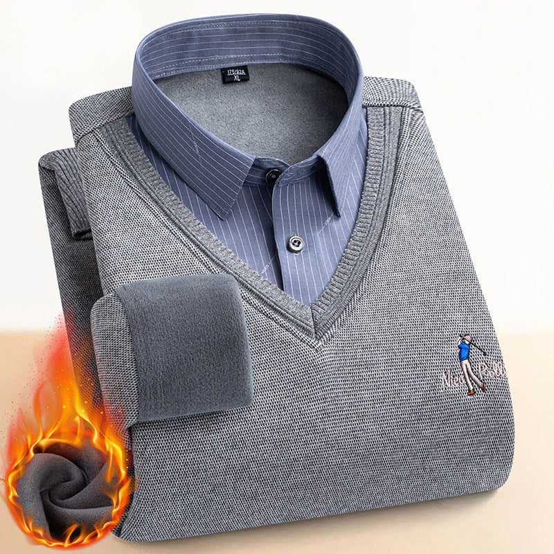 🔥Pánský zateplený svetr s dvojitou fleecovou podšívkou