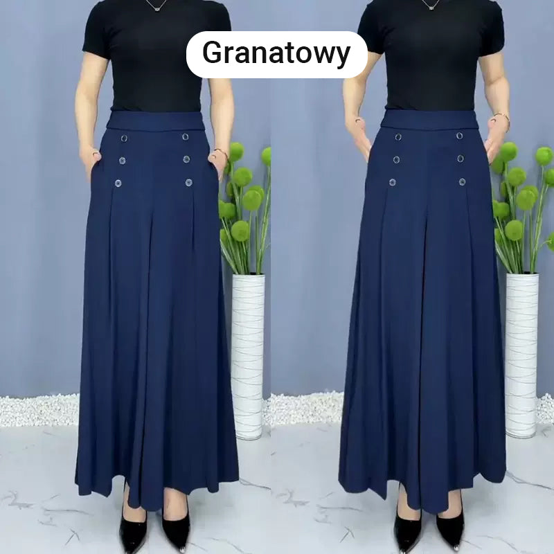 ✨Stylové široké plisované kalhoty