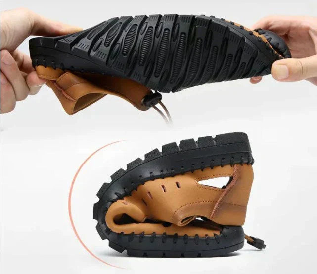 🔥Kožené sandály s úzkou špičkou👞