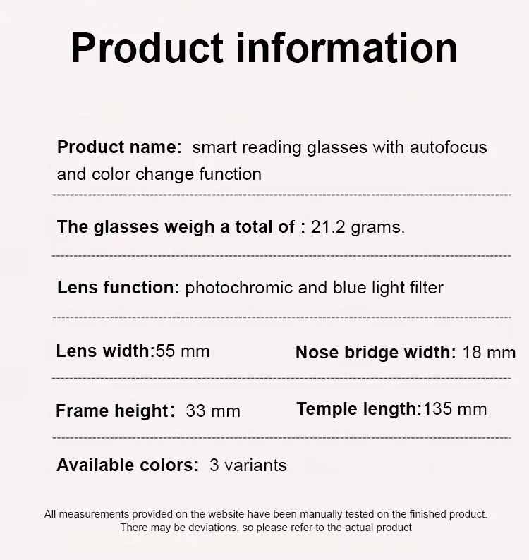 [Spoluvytvořeno designéry]Čtecí brýle Gypsophila Smart Zoom a měnící barvu