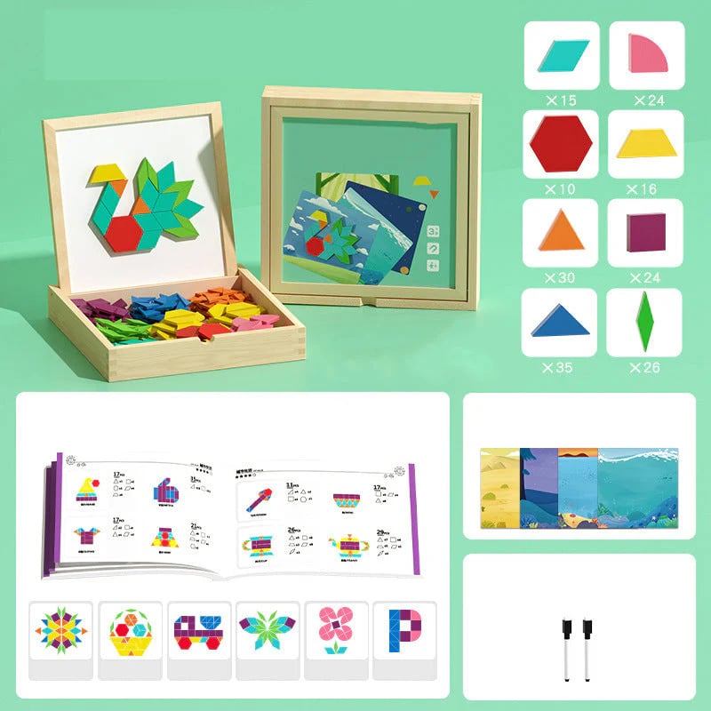 🎁Předvánoční výprodej 50% SLEVA🔥Sada dřevěných magnetických puzzle s motivem🧩