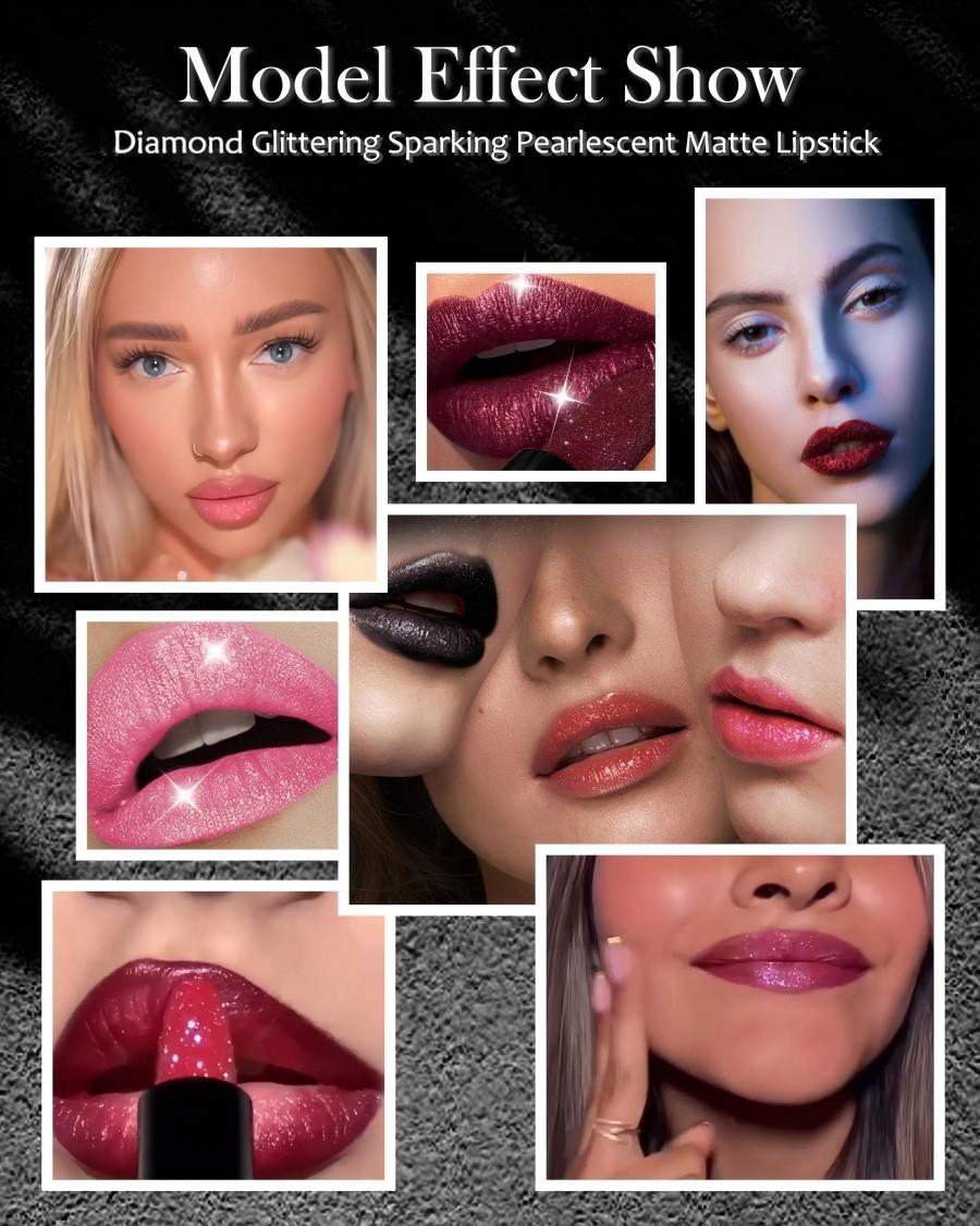 💥 Kupte 1 a získejte 1 zdarma 💋 Třpytivá rtěnka s diamantovým efektem, voděodolná 🥰🎁