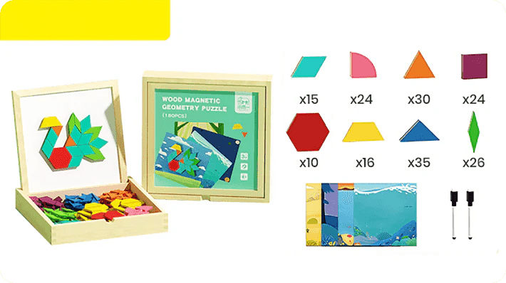 🎁Předvánoční výprodej 50% SLEVA🔥Sada dřevěných magnetických puzzle s motivem🧩